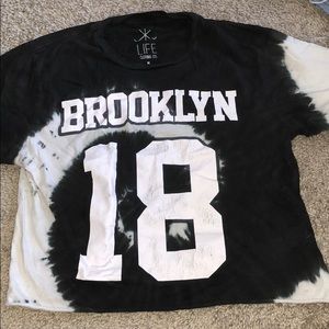 Tie-dye Black and White Crop top